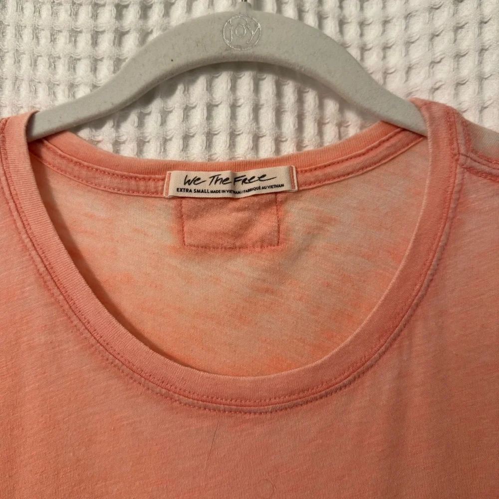 Free People | We the Free | Peach Orange Crew Neck Short Sleeve Tee Shirt | XS